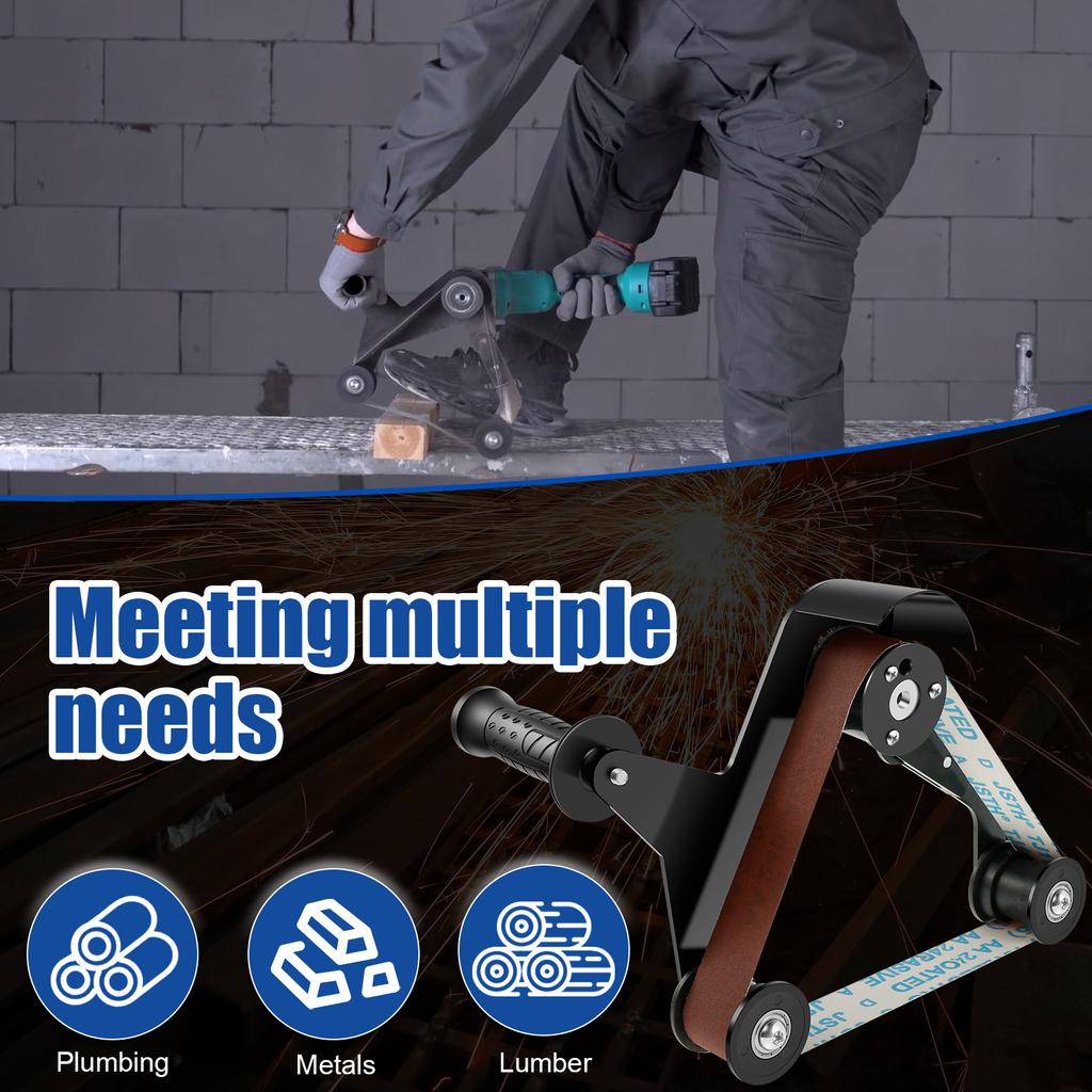 Belt Sander Adapter for Angle Grinder M10 Pipe Tube Sanding Attachment with 5/8-11" Imperial Thread  Sanding Belts Rust Removal
