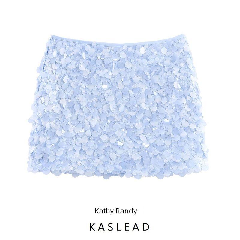 Kaslead New Women Clothes Western Style Versitile Fashion Sequined Mini Skirt 3920221 450