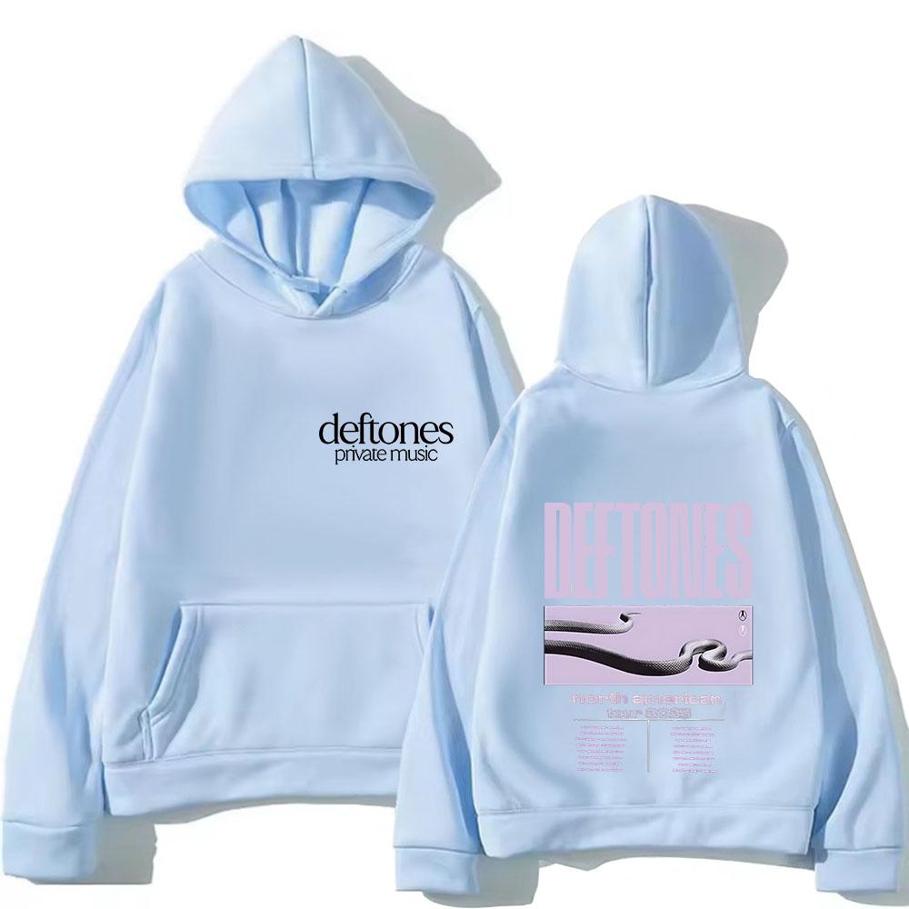 Deftones North American Tour August To September  Hoodies Rock Band Music Album Tour Sweatshirt Hip Hop Fleece Streetwear S