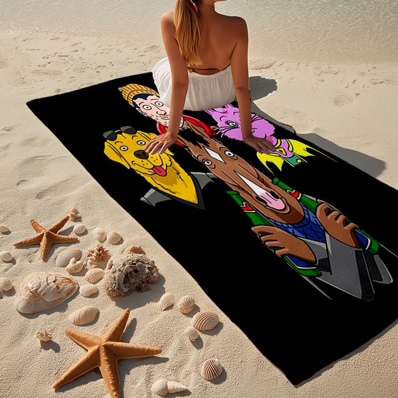 Pink Cat Man Horse Beach Towel, Super Soft Microfiber, Gift for Her/Him, Birthday, for Pool, Beach, Travel, Home Decor Fan gifts