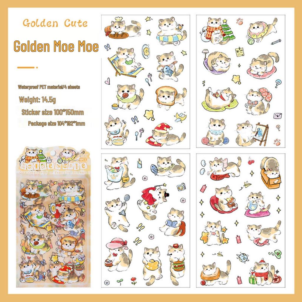Soft Cat Collection: Transparent Waterproof PET Stickers for Girls' DIY Scrapbooking & Diary - Cute Pet Designs
