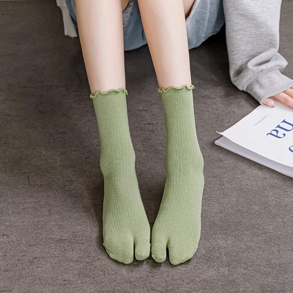 Comfortable Split Toe Socks Solid Color Tabi Sox Japanese Harajuku Two-Toed Socks  Summer