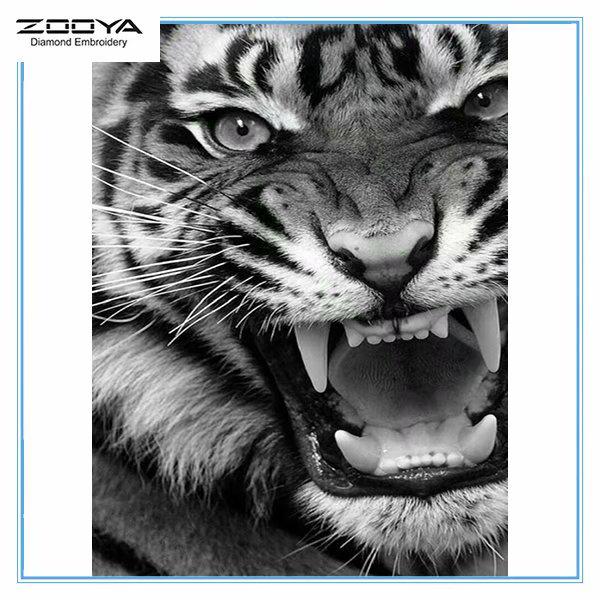 

ZOOYA DIY Алмазная картина Вышивка Полный дрель Алмазная мозаика Животное Тигр Вышивка крестиком Домашний декор