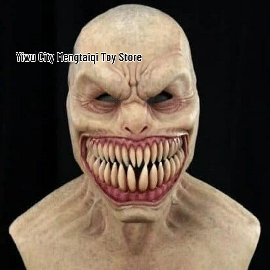 LED Glowing Nun Mask - Halloween Ghost Face Scare Prop