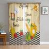 Kitchen Utensils Shelf Sheer Curtains for Living Room Bedroom Decoration Chiffon Tulle Voile Kitchen Window Curtain