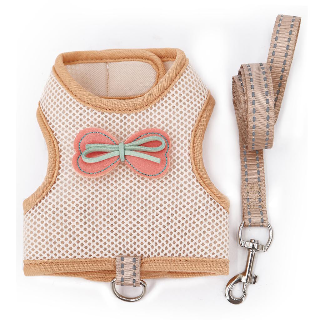 Macaron Kaninchengeschirr Weiches Netz Kleintier Kein Zug Komfort Gepolsterte Weste für Häschen Meerschweinchen Eichhörnchen und andere Kleintiere
