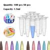 50/100pcs 1.5ml Plastic Centrifuge Tubes with Lids - Disposable Microcentrifuge Tubes for Lab, PCR, Sample Storage & Experiments