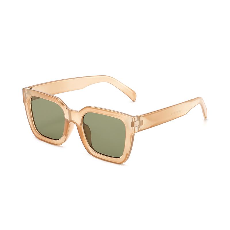 New European And American Square-Framed Transparent Retro Fashion Instagram Women Sunglasses 5229 коричневый