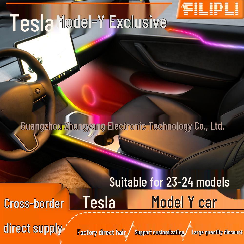 2023-24 Tesla Model Y Ambient Light Set: 25/29 RGB Colorful Options