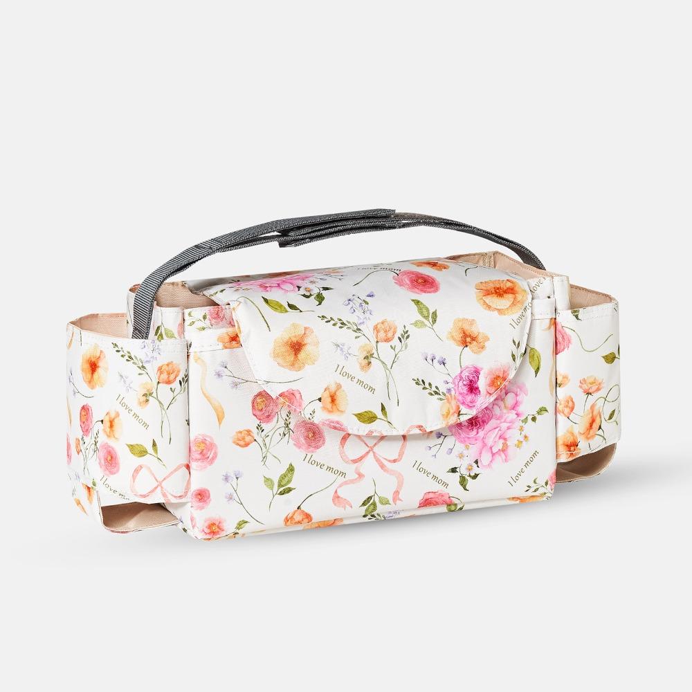 

Waterproof Stroller Storage Hanging Bag Large Capacity Diaper Bag Organizer Travel Pink Floral