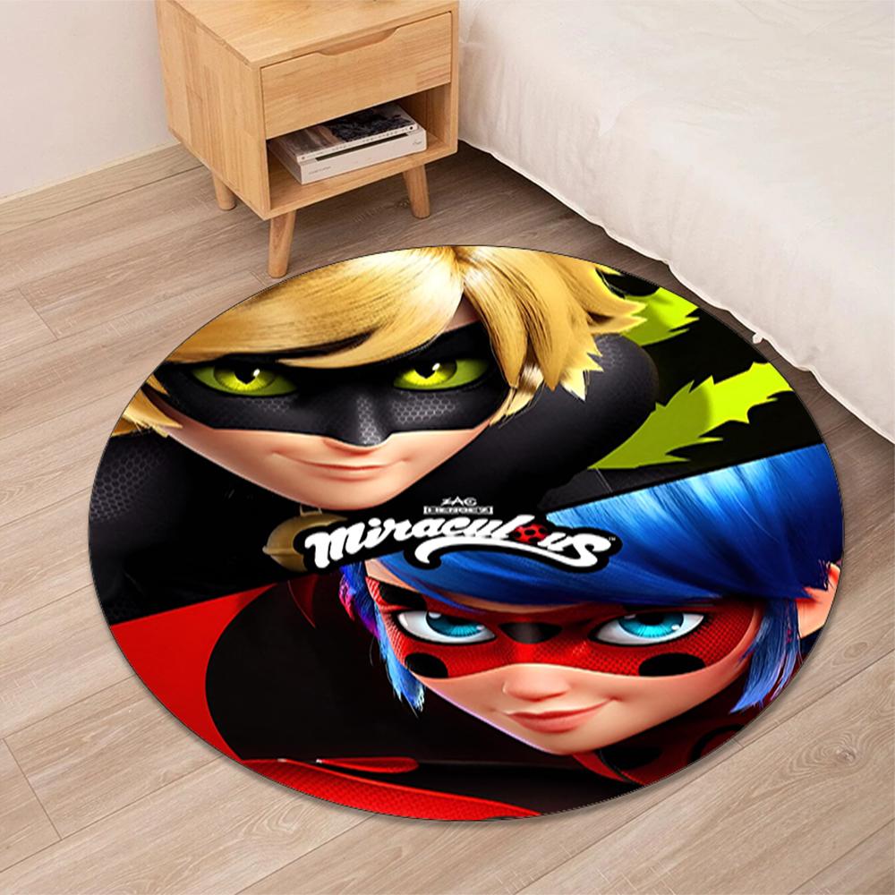 Ladybug Printed Round Rug Carpet Chair Rug Area Rug Entryway Doormats,for Office Chair Living Room Bedroom Kitchen Room.