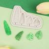 1 Pcs 4-Grid Tropical Leaf Turtle Back Leaf Banana Leaf Silicone Mold Kitchen Baking Cake Decoration Mold Chocolate Candy Mold