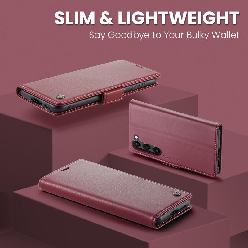 

Магнитный кожаный чехол-кошелек Magsafe для Samsung A72 A73 A34 A54 A55 A56 A14 A15 A16 A26 A35 A36 чехол для телефона с подставкой и карманом для карт A26 5G красный