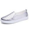Women’s Sneakers Casual Summer Hollow Slip On Outdoor School Student Silver Shoes Plus Size