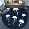 Jellyfish Round Area Rug,Carpet Rug for Living Room Bedroom Sofa Playroom Decor,Non-slip Floor Mat