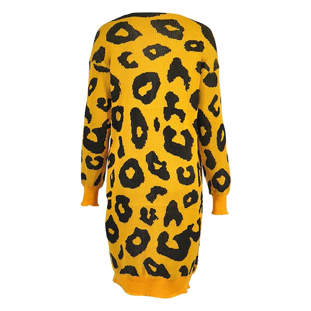 Fashion Women Knitted Print Long Sleeve Cardigan T-shirt Tops Sweater Coat