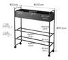 Yamazaki Jitsugyo 5279 Entrance Storage Rack with X D22 X Tower with Multifunctional Storage Rack Casters, Black, Approx. W74.5 (excluding Casters