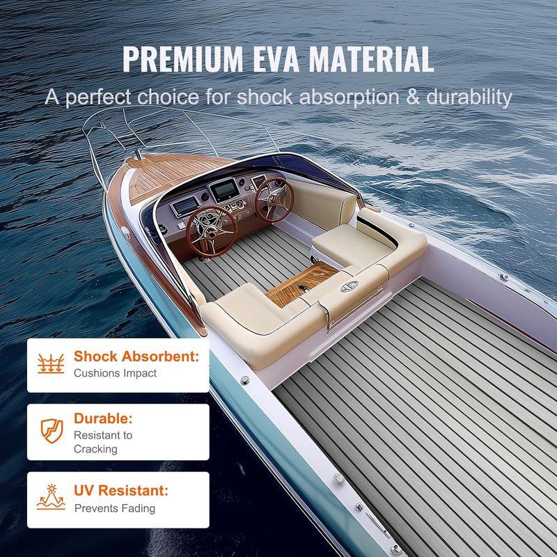 Self-Adhesive EVA Foam Marine Boat Yacht Flooring 3000x900x6mm Faux Teak Decking Sheet Pad Boat Decking Decor Mat