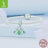 Ziyun Green Oil-Dripping Moth S925 Silver Necklace, Bracelet & Pendant Set