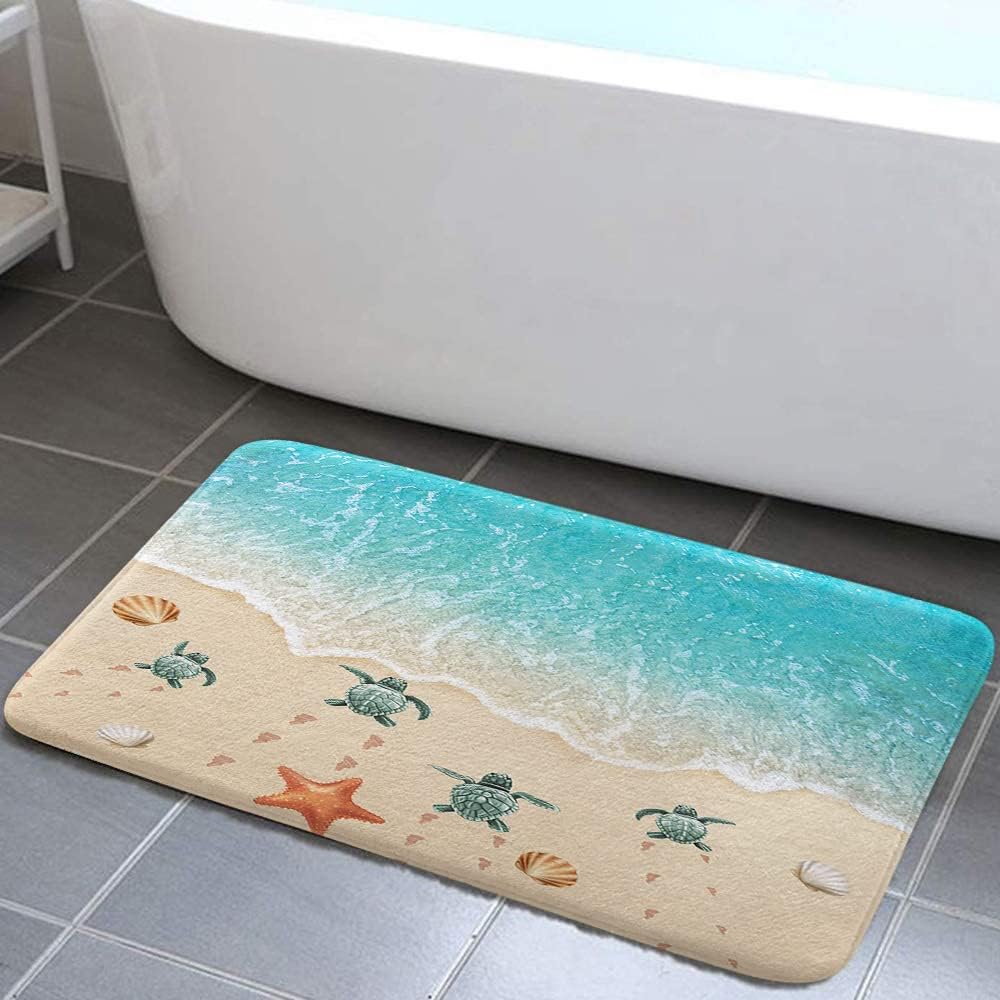 Schildkröte Seestern Strand Türkis Eingang Fußmatte Heimdeko Küche Flur Balkon Teppiche Badezimmer Anti-Rutsch-Fußmatte Schlafzimmer Matte