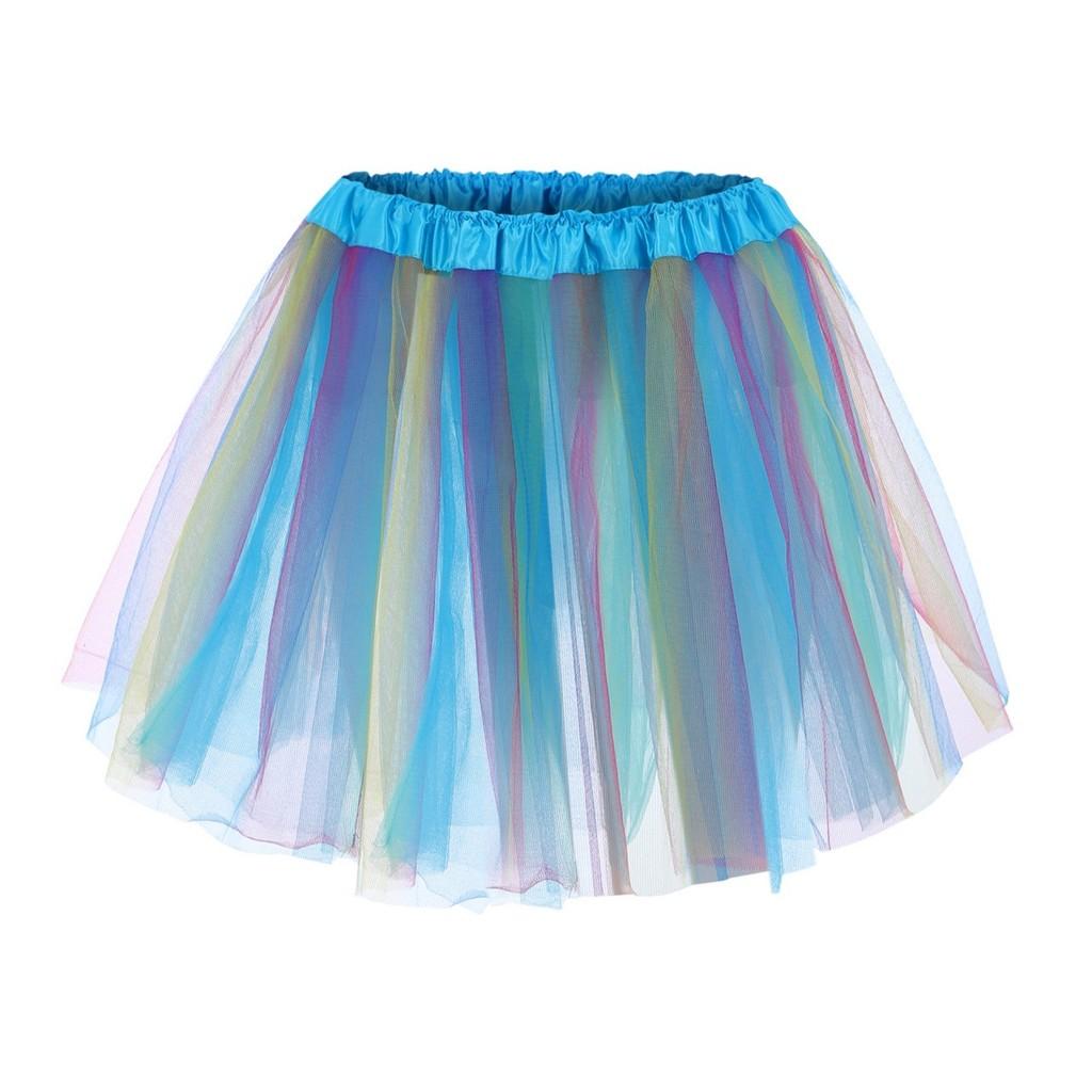 Polyester Flared Skirt With Pleats And Mesh For Casual Women
