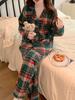 Couples' Matching Plaid Pajamas: Winter Long Sleeve & Pants Set for Indoor/Outdoor Wear