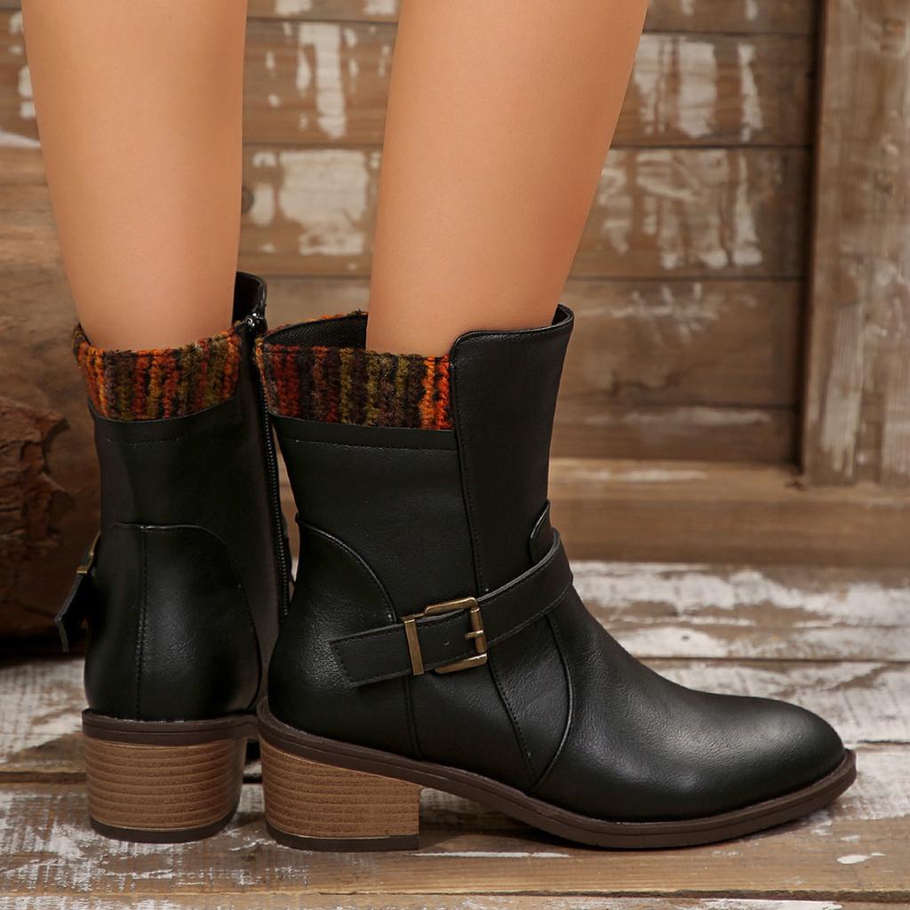 Short Boots 2025 Autumn/winter Women's Shoes Mid Length Boots New British Style Minimalist Casual Fashion Boots