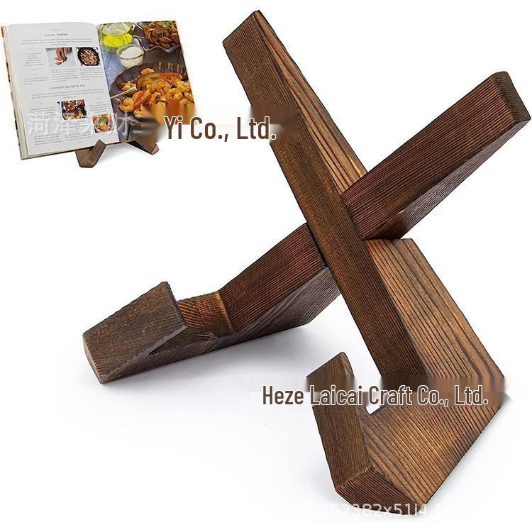 

Wooden Kitchen Menu & Recipe Rack, Hanging Book Stand Natural Wood Color