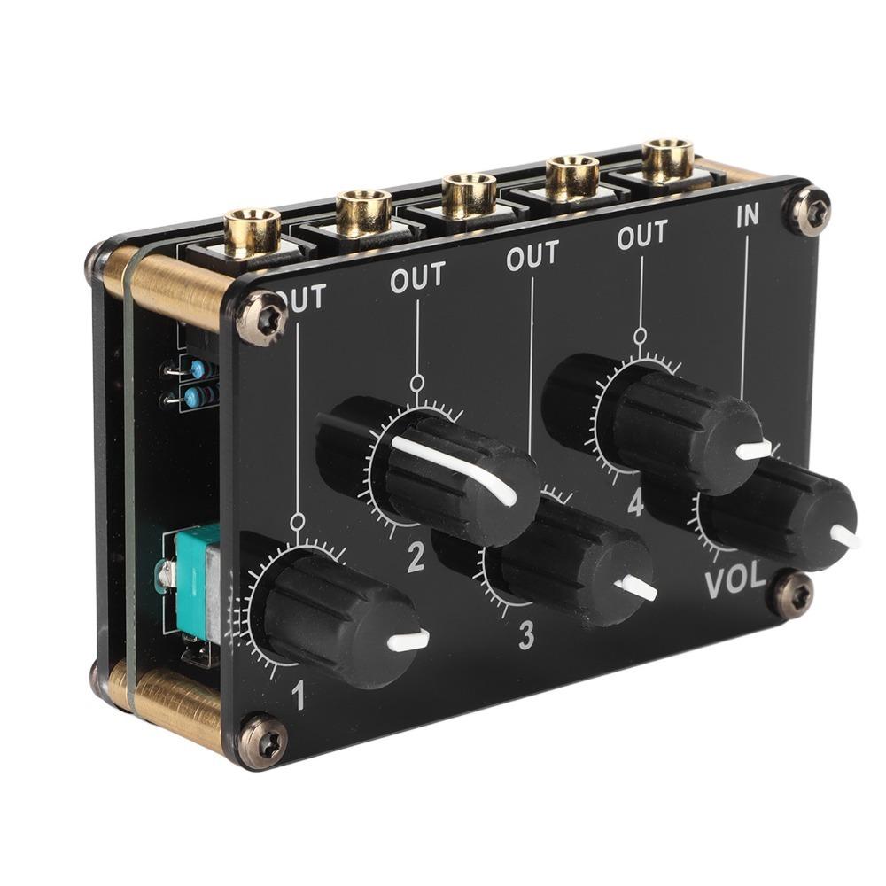 Low Noise 4 Channel Line Mixer 1 In 4 Out Audio Mixer 4 Channel Passive Mixer  Home Studios for 4 Channel