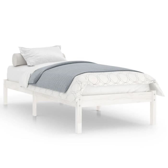 VidaXL Bed Frames White Solid Wood 90x190 Cm Single 809983