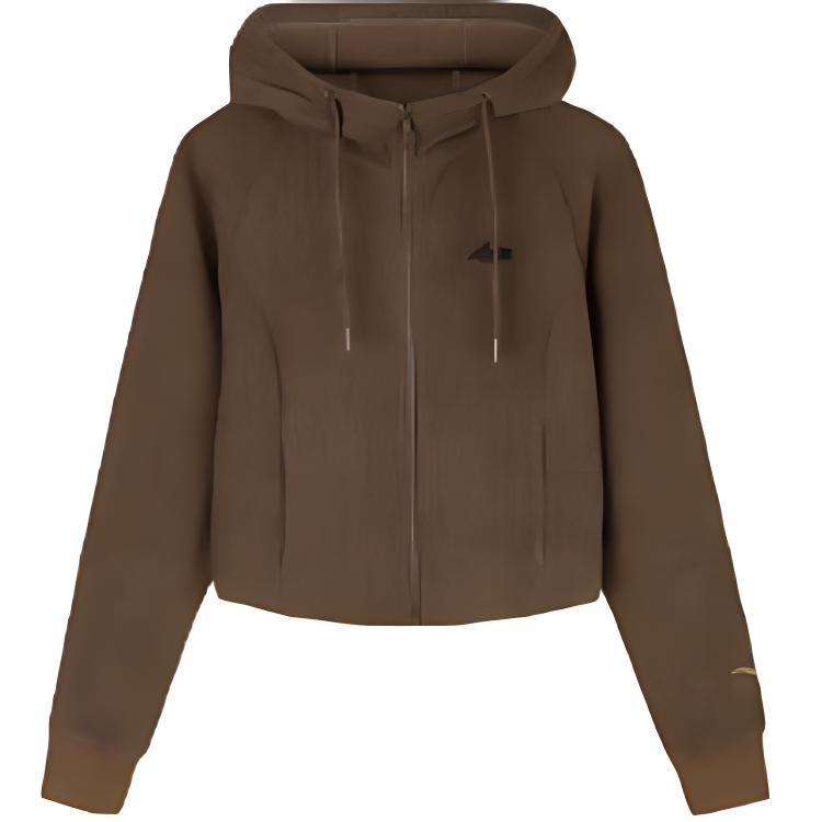 

Anta Life Series однотонный дышащий кардиган с длинным рукавом, женская толстовка, чайно-коричневый 962438706-2