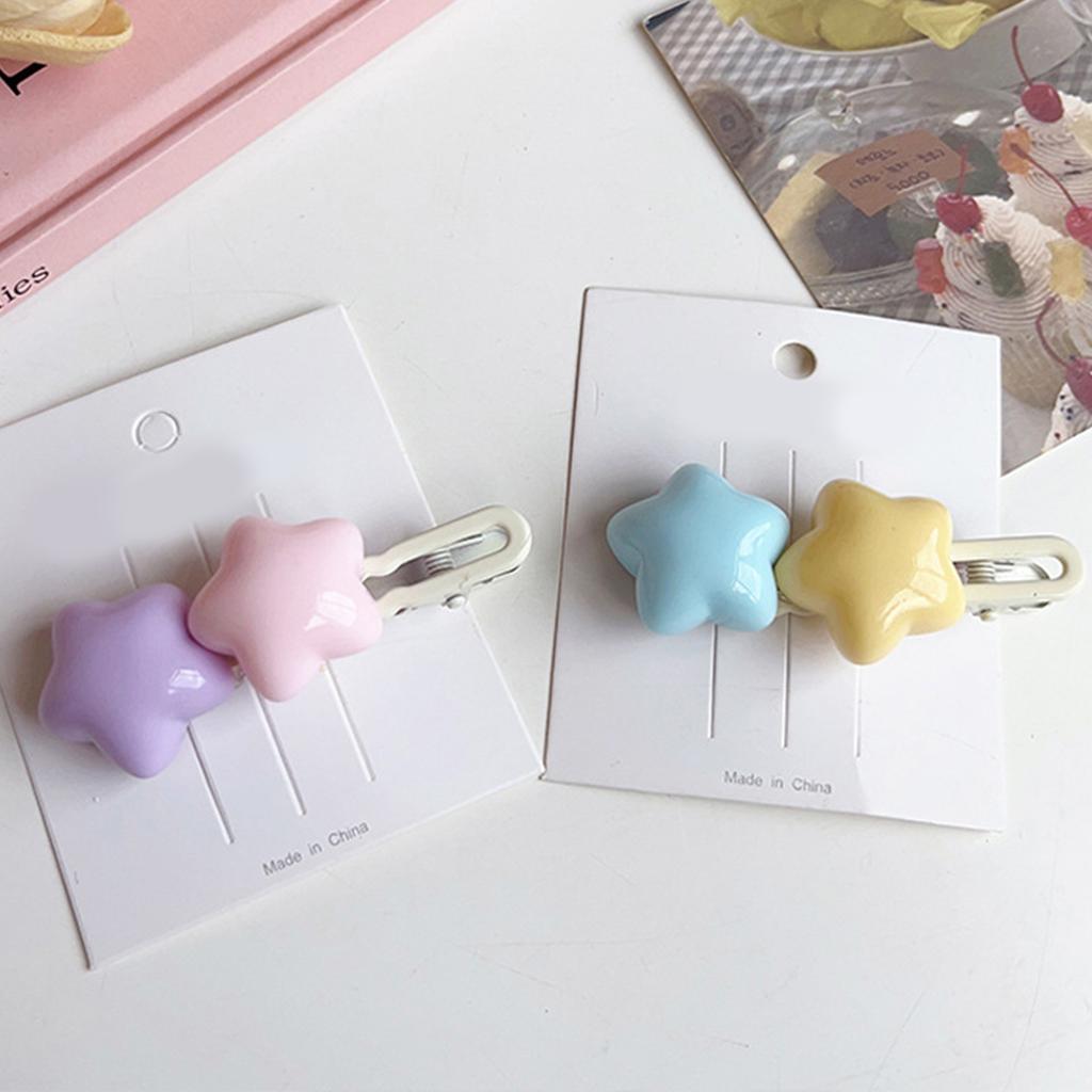 Cute Girls Super Sweet Star Hair Clips Hairpin Summer Forehead Bangs Clip Pentagram Head Barrettes Headdress Hair Accessories