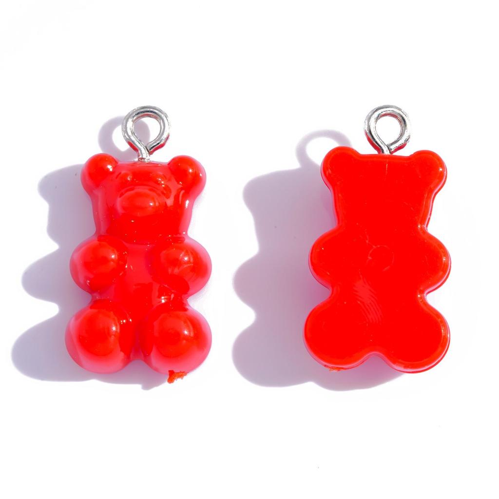 Colorful Transparent Bear Resin Pendant for DIY Jewelry and Keychains