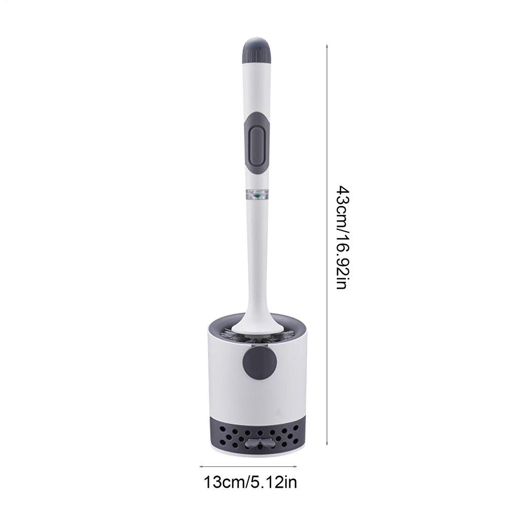 

1 Set Toilet Brush With Holder And Refillable Handle Dispenser Flexible Toilet Bowl Cleaning Brush Bathroom Cleaning Supplies темно-серого