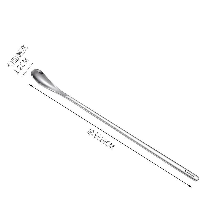 

304 Stainless Steel Long-Handled Coffee Spoon For Ice Cream Dessert Tea Stirring Ideal for Picnic Kitchen Accessories Bar Tools