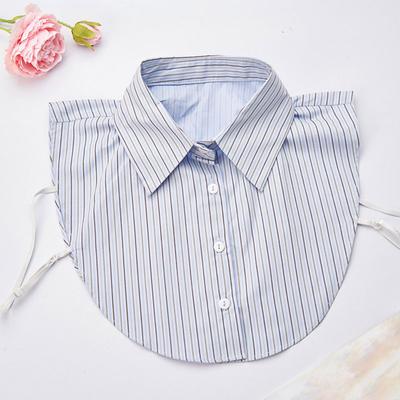 Womens Fake Collar Striped Detachable Collar Half Shirt Blouse Dickey Collar Elegant for Women Girls