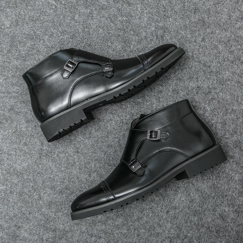 Stivali da Uomo Stivali Alti in Pelle Stile Britannico Stivali a Punta da Lavoro Eleganti Stivali Chelsea di Marca da Uomo Stivaletto Casual alla Caviglia