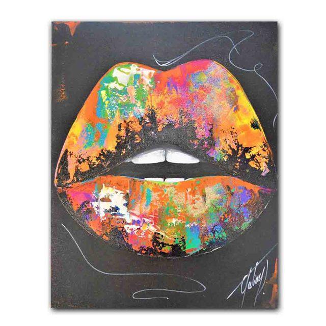 Nordic Graffiti Art Fashion Canvas Painting Sexy Lips Poster Office Wall Painting Living Room Bedroom Home Decoration Mural No Frame