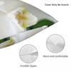 Gorgeous White Orchids Square Pillowcase Polyester Linen Velvet Pattern Zip Decor Pillow Case Car Cushion Case