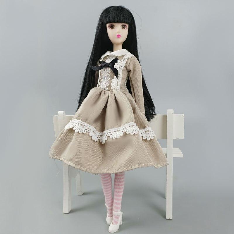 Khaki Weiß Spitze Mode Lolita Puppe Kleid Für Barbie Puppe Outfits Kleidung Für 1/6 BJD Puppe Party Kleid Spielzeug Für kinder