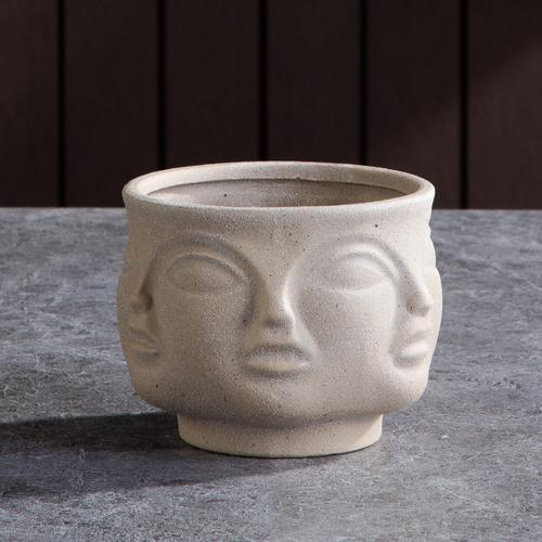Nordische Keramik-Gesichtsvase Modernes Wohnzimmer Lippenblume Leichter Luxus Ausdruck Halbes Gesicht Dekoration Heimdekorationszubehör