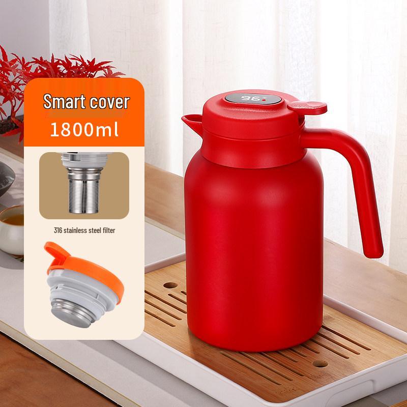 Large Stainless Steel Teapot for White Tea Brewing, Office Use, Insulated Thermos Flask