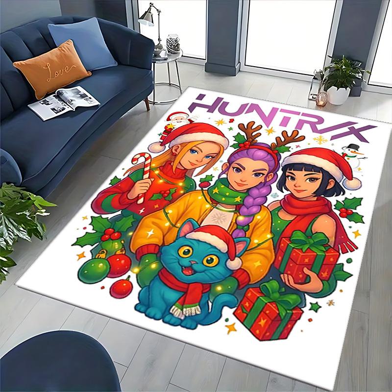 1pc HUNTRIX: Anime Christmas Edition Chair Mat - Festive Gift for Office, Home Decor, and More!O041