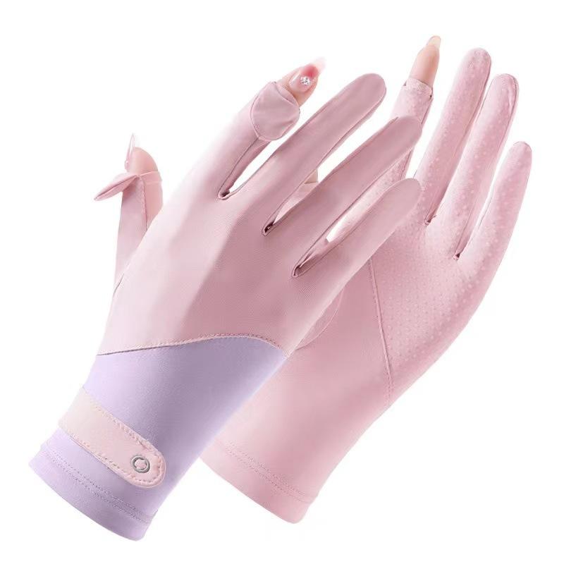 New Sun Protection Gloves for Women Thin UV Proof and Non slip Breathable Ice Silk Cool Driving Tram Ride