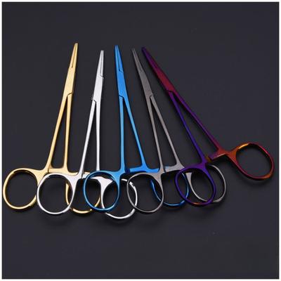 Animals Curved Trauma Hemostat  Stainless Multi Rainbow Color Grooming Veterinary Tools Suitable for Surgical Wound Cleaning