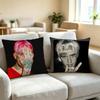 Rap Icon Lil Peep Square Double-Sided printed Pillow Case Bedroom Bedside Pillow Sofa Cushion Cover