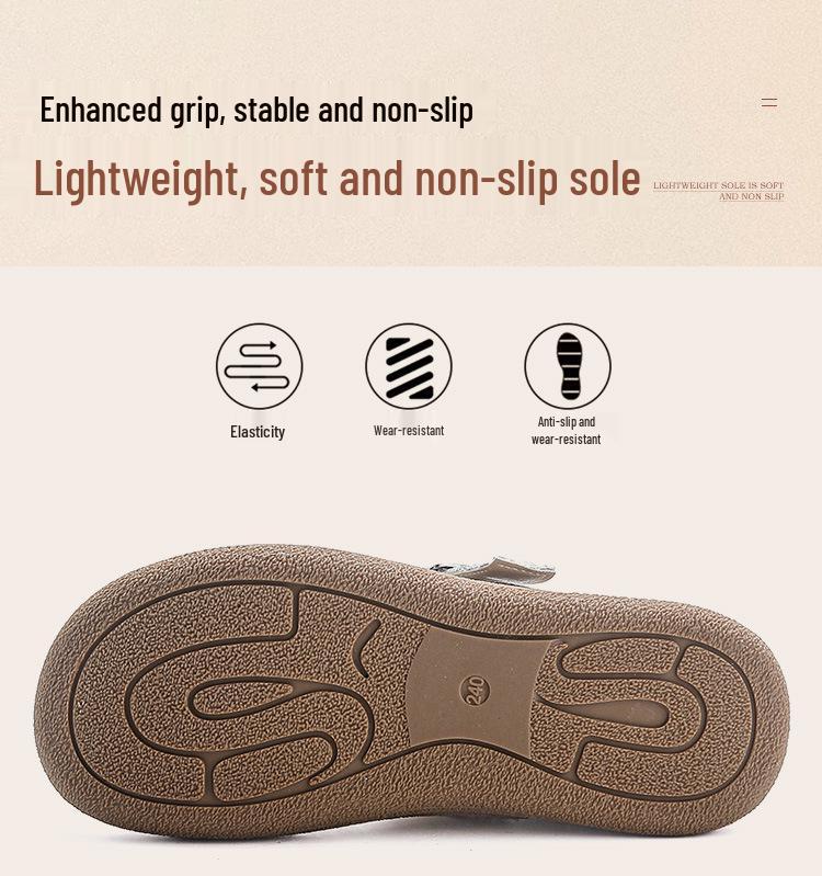 Dámské retro boty z hovězí kůže s kulatou špičkou a měkkou podrážkou - Všestranný styl pro jaro 2025