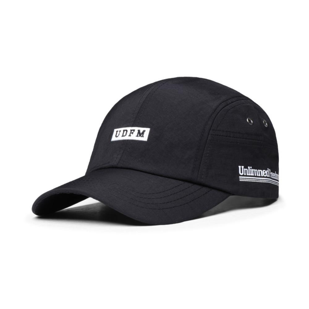5 Panel Waterproof Sumbrero Cap for Men Women, Vintage Classic Mesh Embroidery Letter Black, Ideal for Travel Outdoor Camping