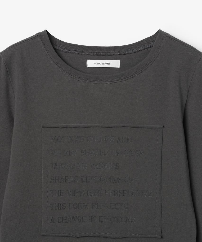 MILLO WOMEN Layered Lettering T-Shirt [Charcoal]