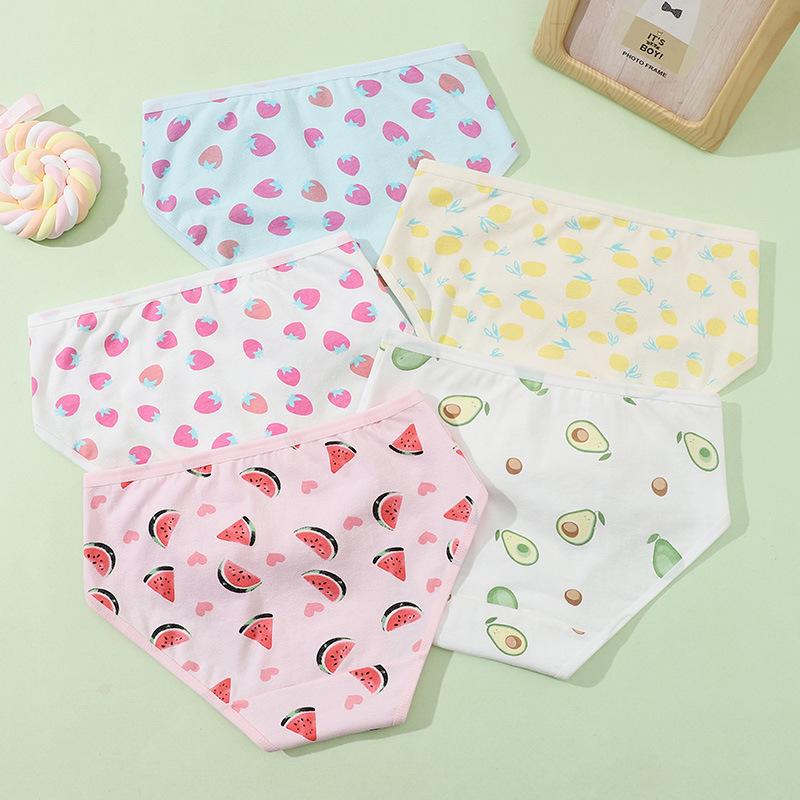 Women's Mid-Waist Japanese Style Strawberry Cotton Underwear - Breathable and Comfortable